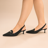 Velvet Noir Slingback Mules