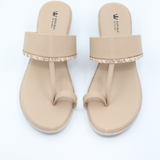 Beige Kolhapuri Slides