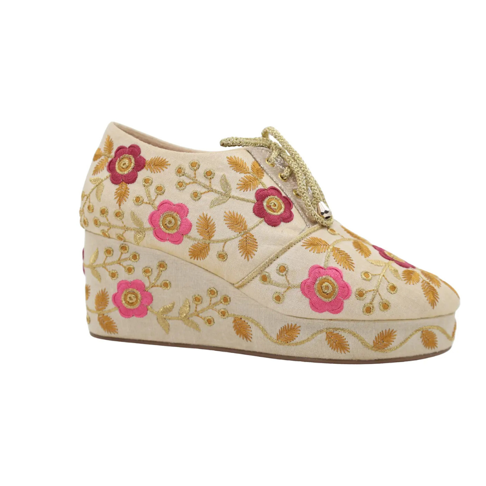 Golden Regalia Embroidered Pumps