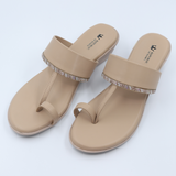 Beige Kolhapuri Slides