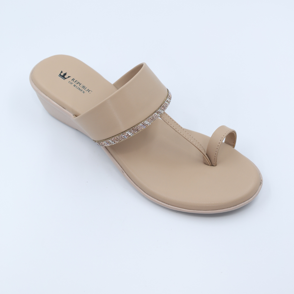 Beige Kolhapuri Slides