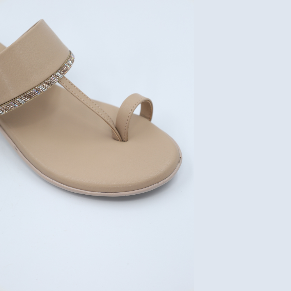 Beige Kolhapuri Slides