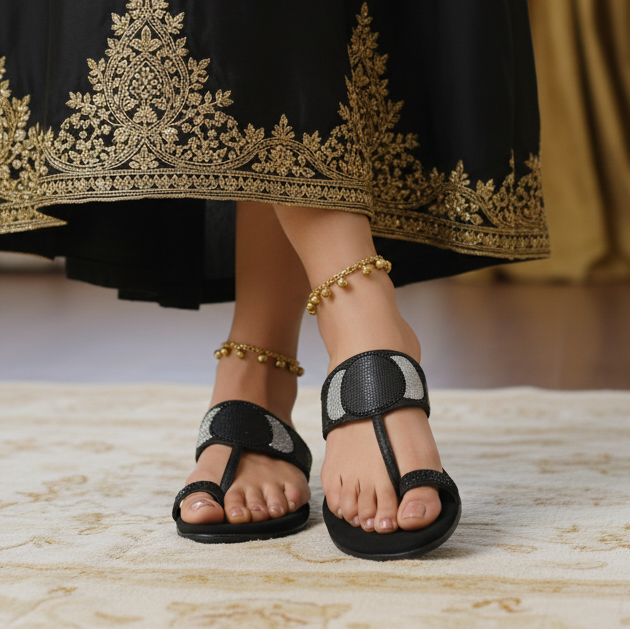 Midnight Shine Chappals